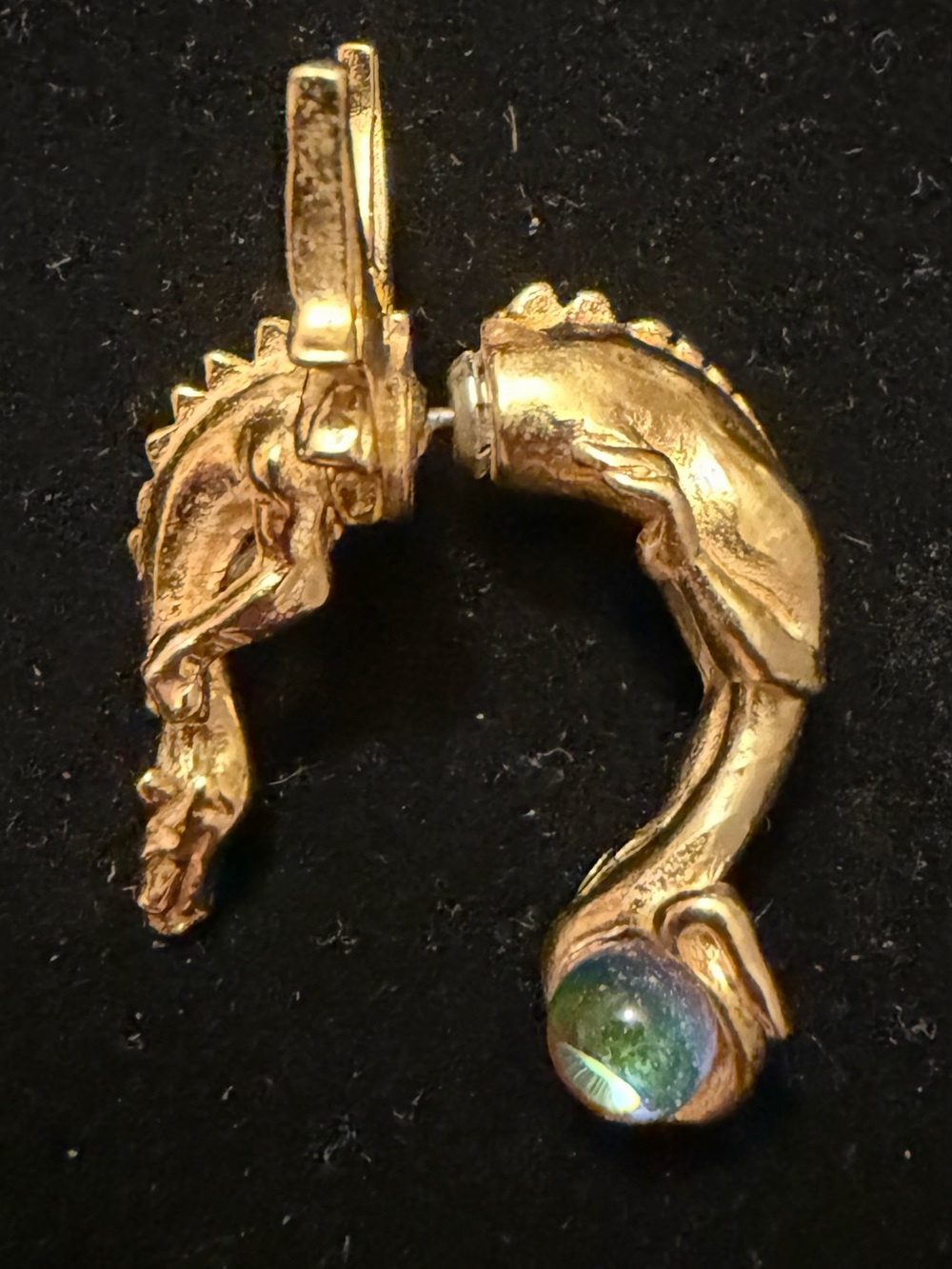 Vintage Signed Faris Dragon Ear Wrap Cuff Earring, Two Piece Mythical Dragon wit